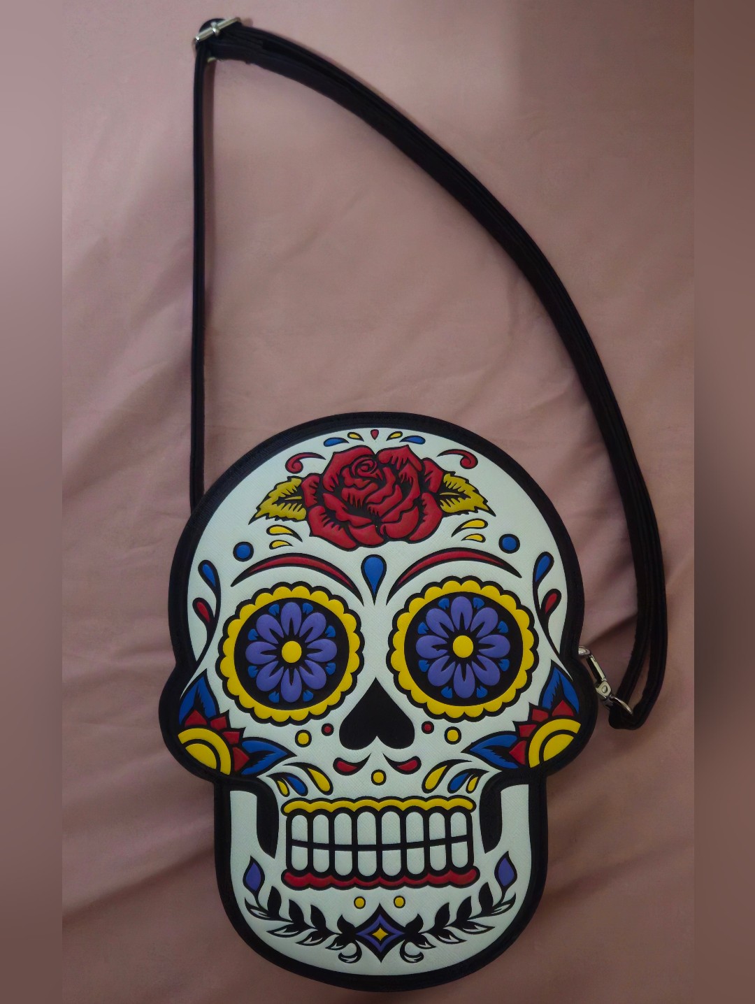 Mad Engine Colorful Skull Shoulder Bag, Da De Los Muertos (Day Of The Dead)